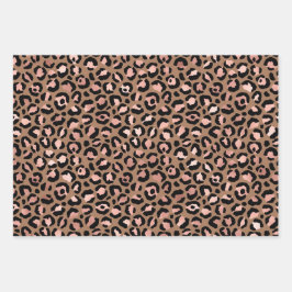 Pink Brown Leopard Geschenkpapier Set