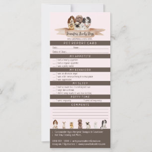 Pink Brown Pet Report Boarding Dog Grooming