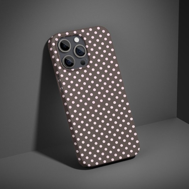 Pink & Brown Polka Dot Niedlich trendy ästhetische Case-Mate iPhone Hülle (Von Creator hochgeladen)