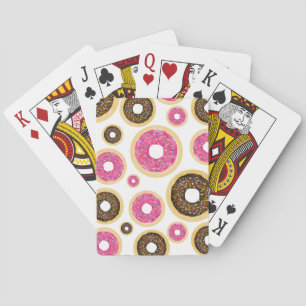 Pink & Brown Sprinkle Donuts Moderne Geburtstagspa Spielkarten