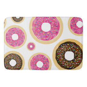 Pink & Brown Sprinkle Donuts Moderne lustige süße Badematte