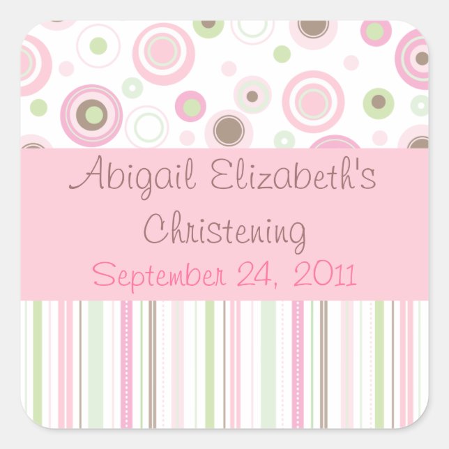 Pink Brown Sweet Girl Polka Dot Gefallen Sticker (Vorderseite)