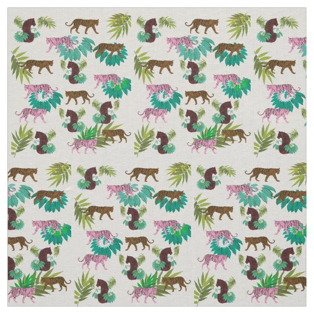 Pink Brown Tigers Stoff (Muster)