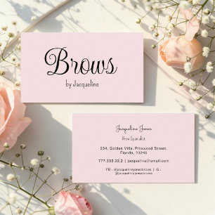 Pink Brows Beauty Einfache Schrift  Visitenkarte