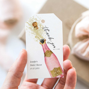 Pink Brunch und Bubbly Vielen Dank Geschenkanhänger