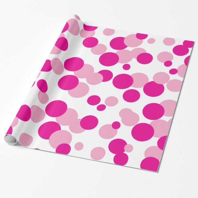 Pink Bubble Confetti Muster Geschenkwrake Geschenkpapier (Ungerollt)