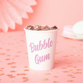 Pink Bubble Gum Simple Typography Birthday Party Pappbecher