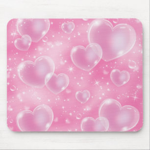 Pink Bubble Hearts Niedlich Girly 90er Jahre Style Mousepad