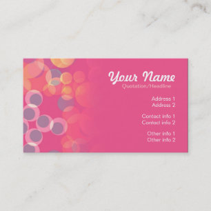 Pink Bubbles Business Card Visitenkarte