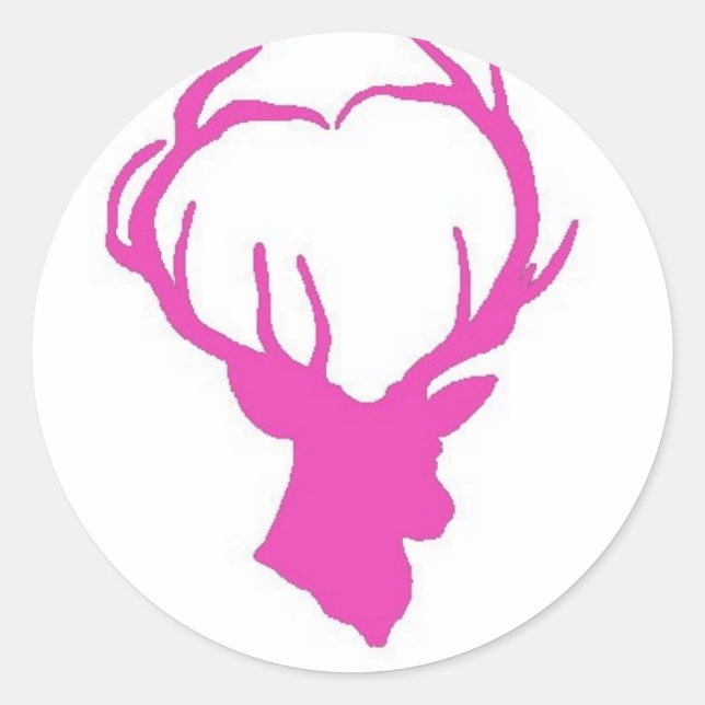 Pink Buck Runder Aufkleber (Vorderseite)