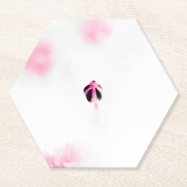 Pink Bud Floral Paper Untersetzer (Vorderseite)
