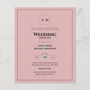 PINK BUDGET Moderne Elegante klassische Hochzeit Flyer