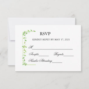 Pink Buds on Green Ivy Wedding Antwort