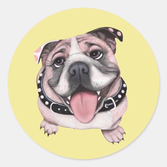 Pink Bulldog Custom Stickers (Vorderseite)