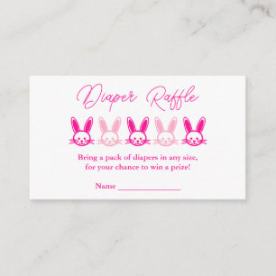 Pink Bunny Baby Dusche Windeln Raffle Begleitkarte