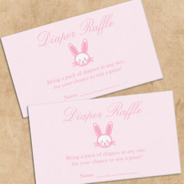 Pink Bunny Baby Dusche Windeln Raffle Begleitkarte
