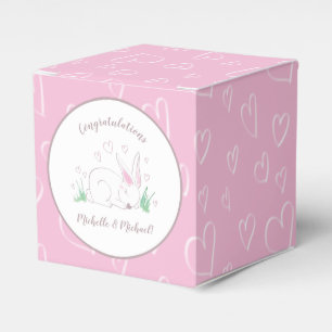 Pink Bunny Baby Dusche Woodland Wasserfarbe Geschenkschachtel