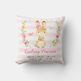 Pink Bunny Baby Girl Stats Kleinkind Neugeborenes Kissen