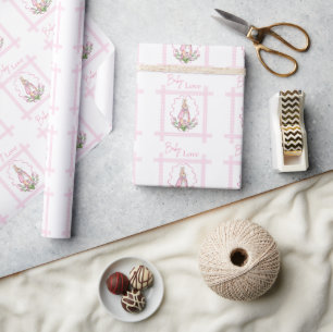 Pink Bunny Baby Liebe Babydusche Geschenkpapier