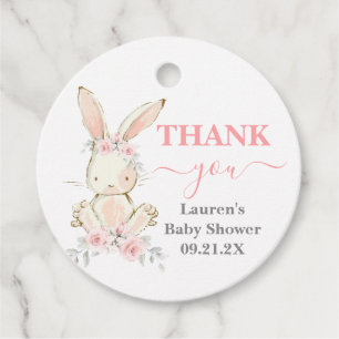 Pink Bunny Baby Shower Girl pink Gefallen Tags Geschenkanhänger