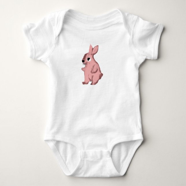 Pink Bunny Baby Strampler (Vorderseite)