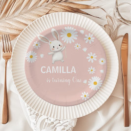 Pink Bunny Daisy Geburtstag Danke Tags Pappteller