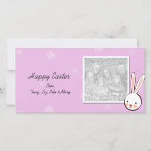 Pink Bunny Easter Foto Cards Feiertagskarte