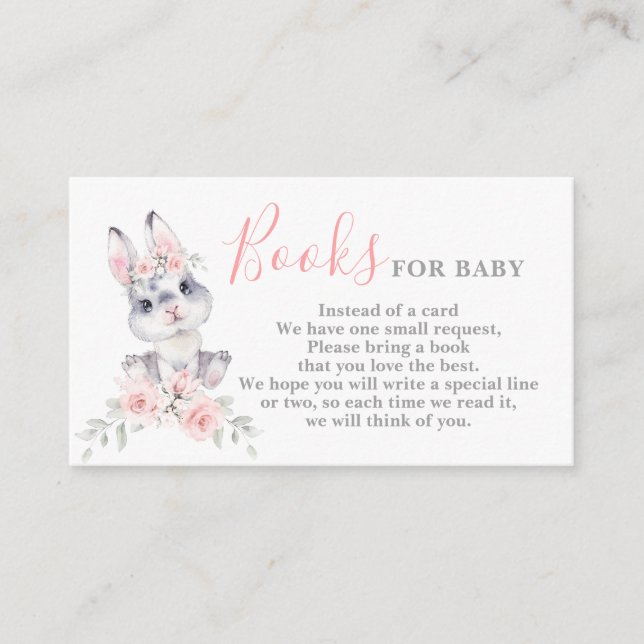 Pink Bunny Girl Bringen Sie eine Book Card Begleitkarte (Vorderseite)
