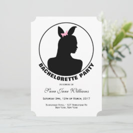 Pink Bunny Girl Junggeselinnen-Abschied Einladung