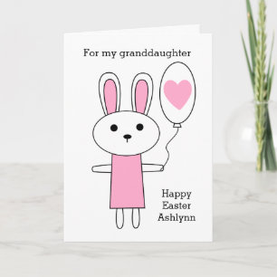 Pink Bunny Happy Oster Großtochter Feiertagskarte