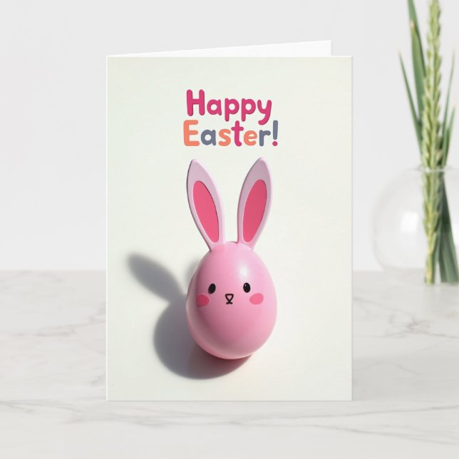 Pink Bunny Happy Season Card Karte (Vorderseite)