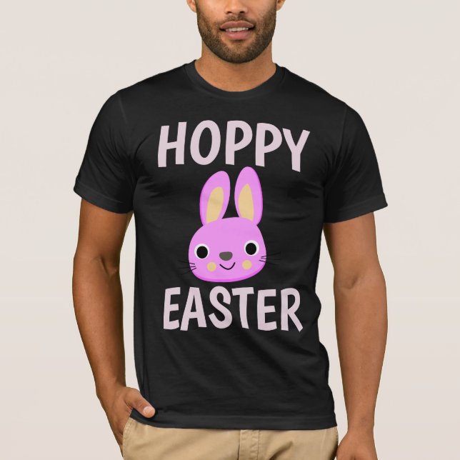 PINK BUNNY HOPPY EASTER KIDS T - SHIRT (Vorderseite)