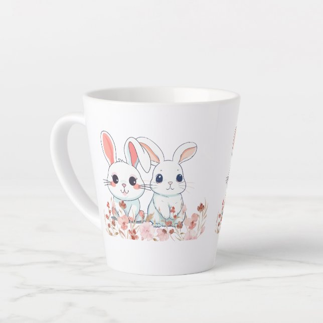 Pink Bunny Latte Tasse (Linke Ecke)