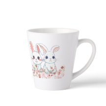 Pink Bunny Latte Tasse