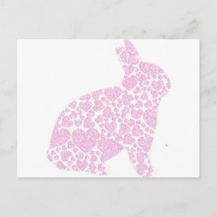 Pink Bunny Postcard Postkarte