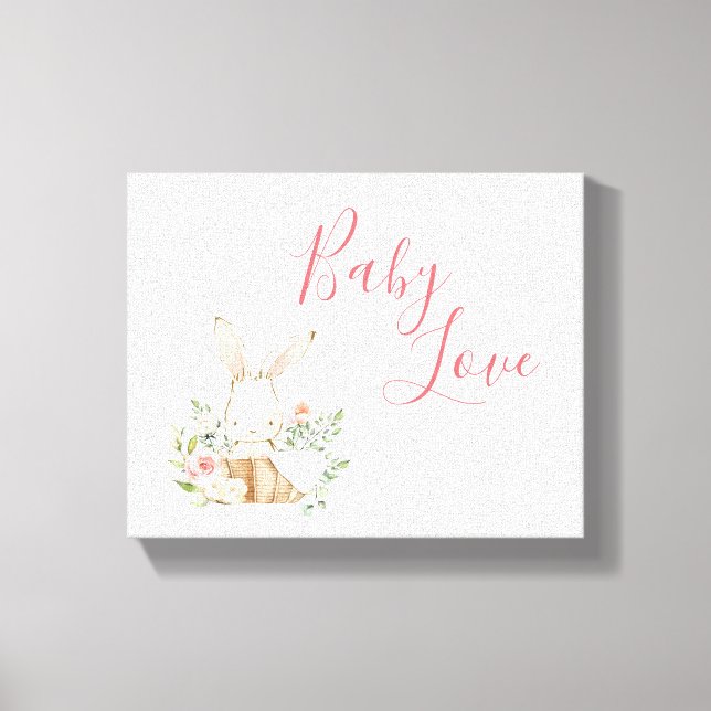 Pink Bunny Rabbit Animal Leinwanddruck (Vorderseite)