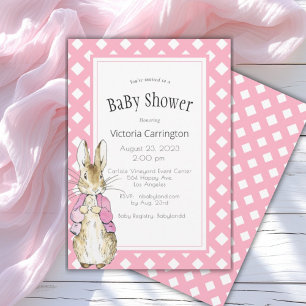 Pink Bunny Rabbit Babydusche Einladung