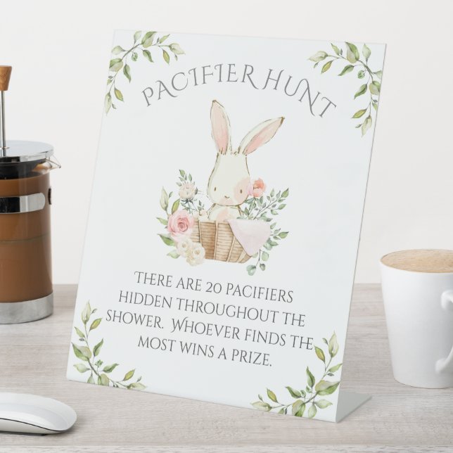 Pink Bunny Rabbit Babydusche Spiel Sockelschild (In Situ)