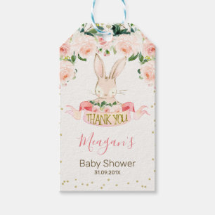 Pink Bunny Rabbit Babydusche Vielen Dank für Ihre Geschenkanhänger