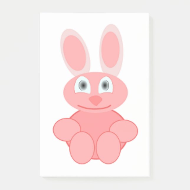 PINK BUNNY RABBIT POST-IT KLEBEZETTEL (Vorderseite)