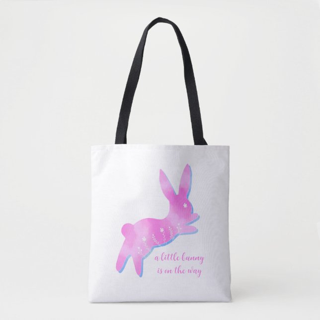 Pink Bunny Silhouette Cute Custom Girl Baby Shower (Vorderseite)