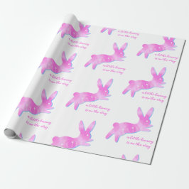 Pink Bunny Silhouette Cute Custom Girl Baby Shower Geschenkpapier