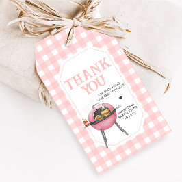 Pink Burger BBQ Baby Shower Favor Tags Geschenkanhänger