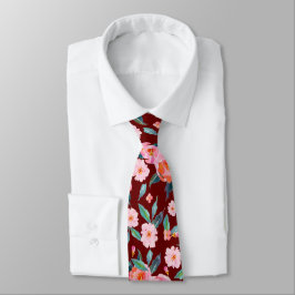 Pink Burgund Wasserfarben Rose Muster Hochzeit Krawatte