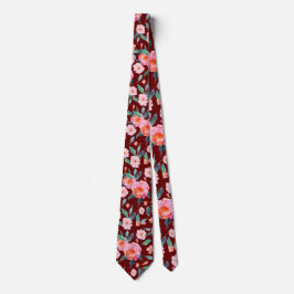 Pink Burgund Wasserfarben Rose Muster Hochzeit Krawatte