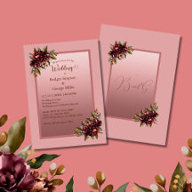 Pink Burgundy Floral Frame wedding