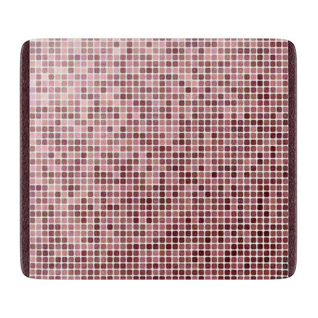 Pink Burgundy Square Pattern Modern Schneidebrett (Vorderseite)