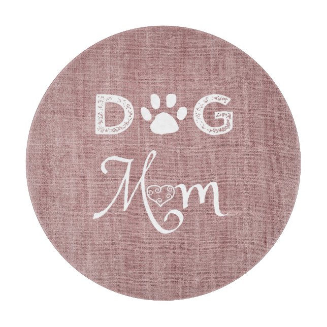 Pink Burlap Hund Mama Cutting Board Schneidebrett (Vorderseite)