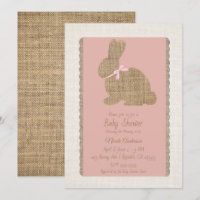 Pink & Burlap Rustischer Hase Ostern Babyparty