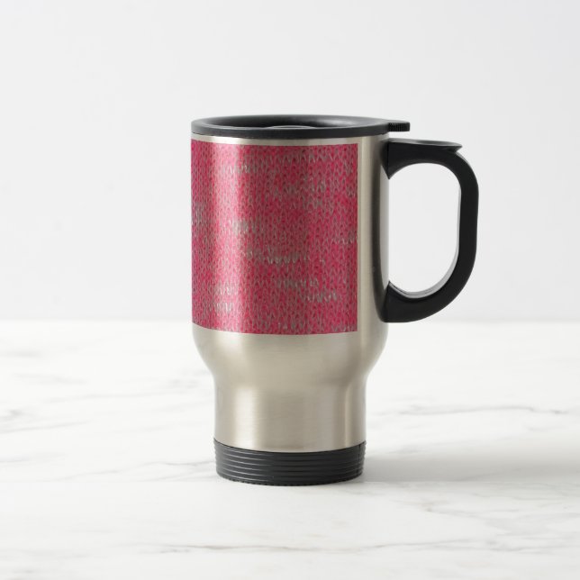 Pink Burn Out Pattern Liebe Frieden Kunst Reisebecher (Rechts)